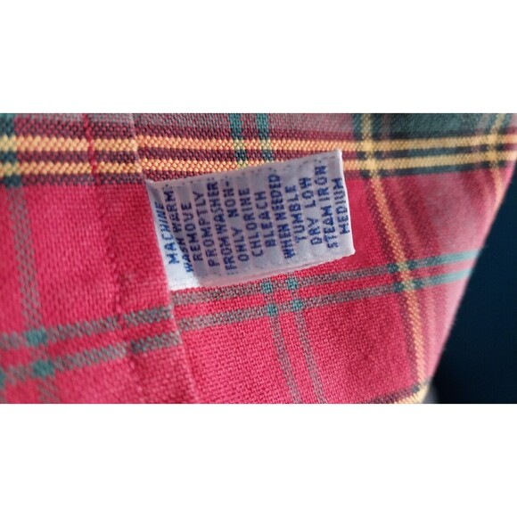Vintage Ralph Lauren Shirt Mens Large Country Club Crest Button Red Plaid - Picture 6 of 7